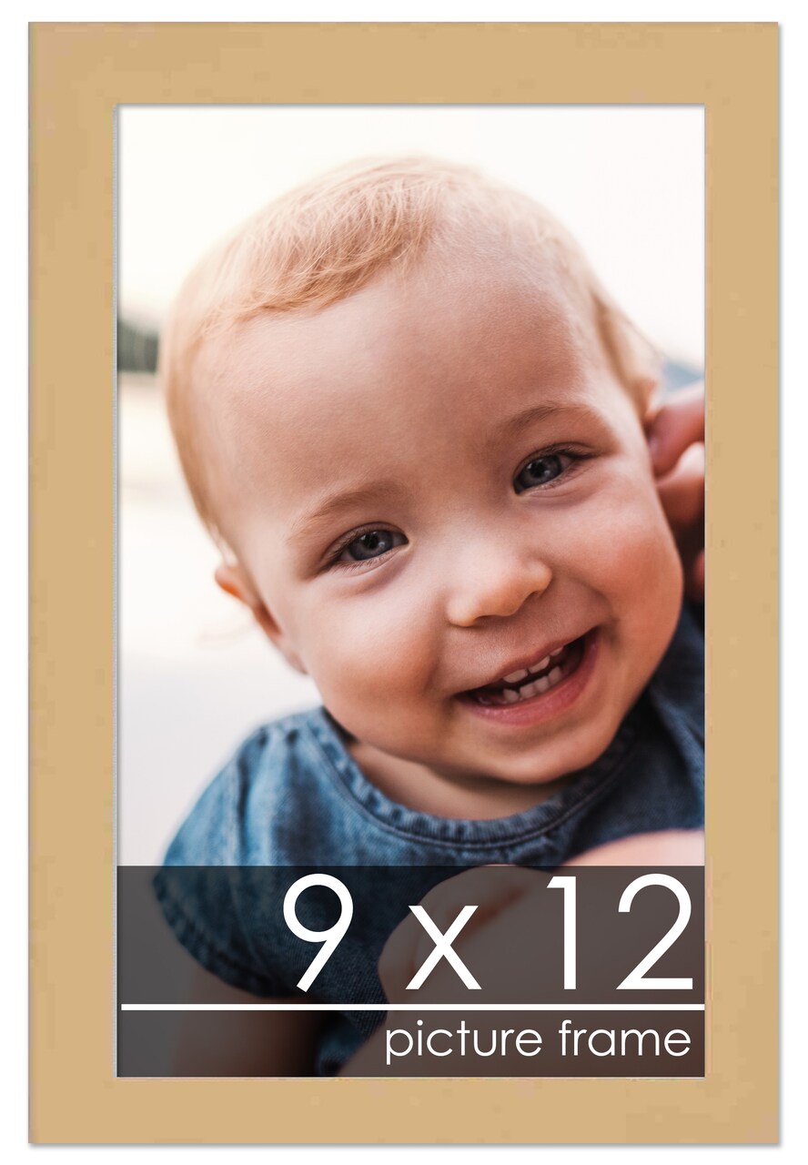 9x12 Solid Wood Picture Frame with UV-Resistant Acrylic & Acid-Free Backing, Available in 6 Finishes: Matte Black, Matte White, Metallic Bronze, Silver, Natural Wood Grain & Mahogany